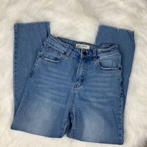 Great Smoky Los Angeles high rise straight leg Jeans with frayed hem size 3